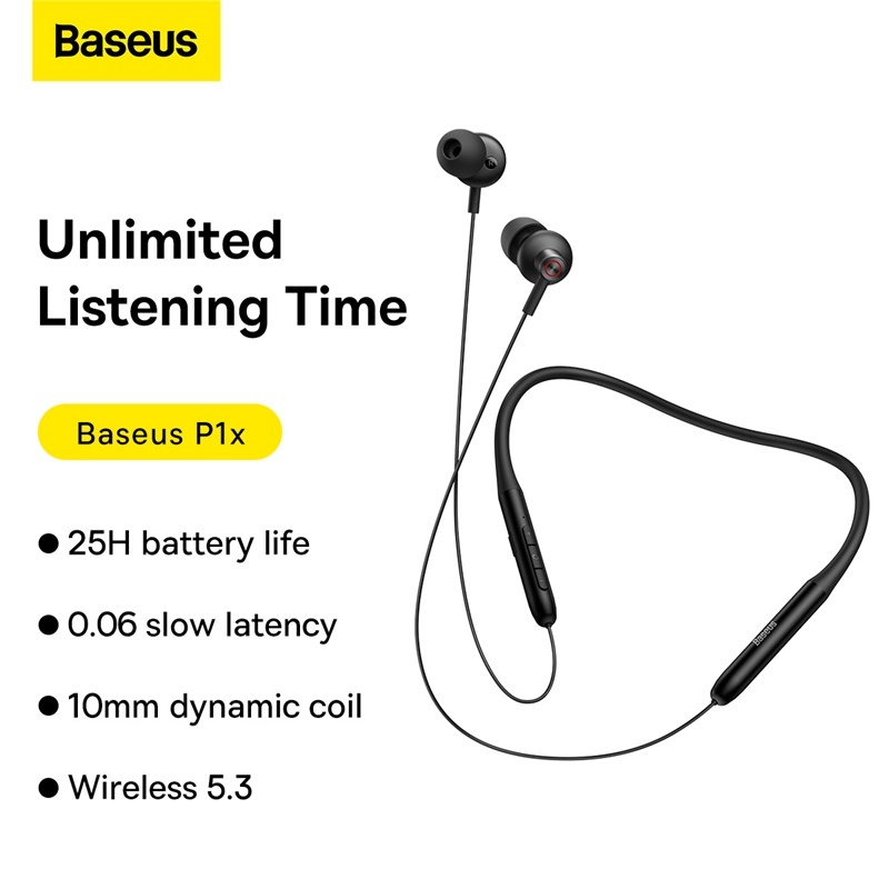 Baseus Bowie Series P1x In-Ear Neck-mounted Bluetooth Earphone P1x Black